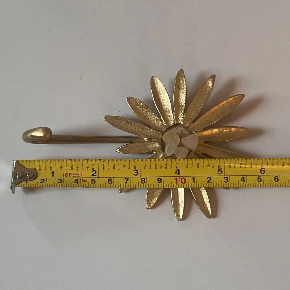 Anthropologie Brass Color Bathroom Hardware - Flower Shape with Pink Quartz